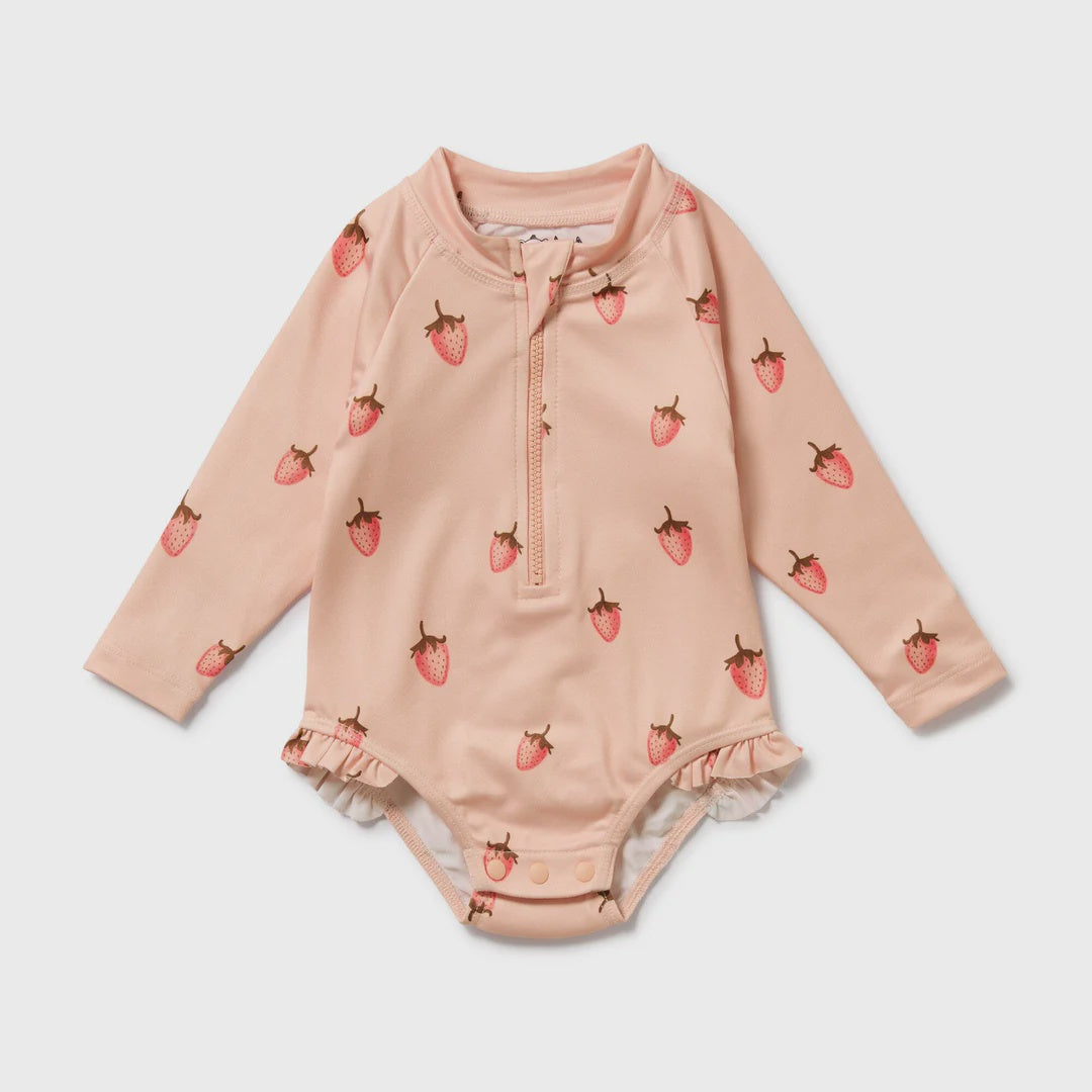Strawberry Kisses Long Sleeved Swimsuit