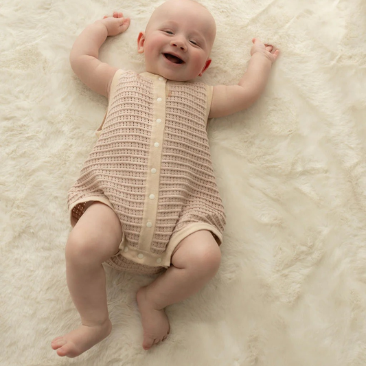 Breezy Knit Romper - Biscotti