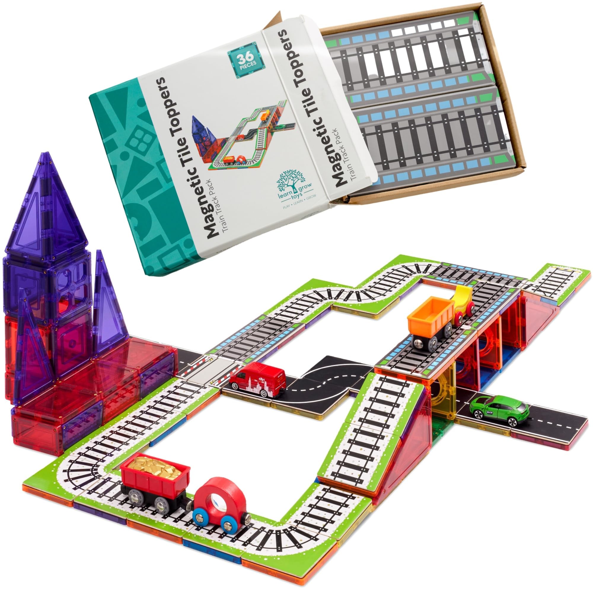 Magnetic Tile Toppers - Train Pack - The Toy Station
