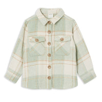 Soft Green Check Overshirt